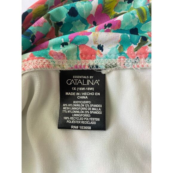 ESSENTIALS BY CATALINA, SIZE 1X, FLORAL BIKINI BOTTOMS, HIGH WAIST - Picture 3 of 3